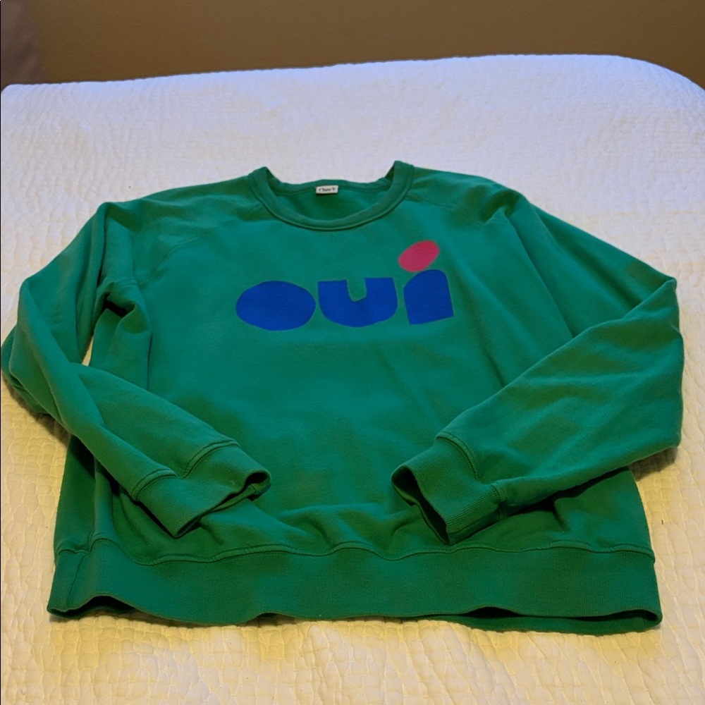 Oui Green Crew Neck Sweater
